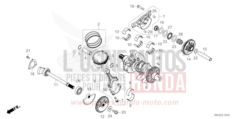 VILEBREQUIN/PISTON de Africa Twin DCT DARKNESS BLACK METALLIC (NH463) 2021